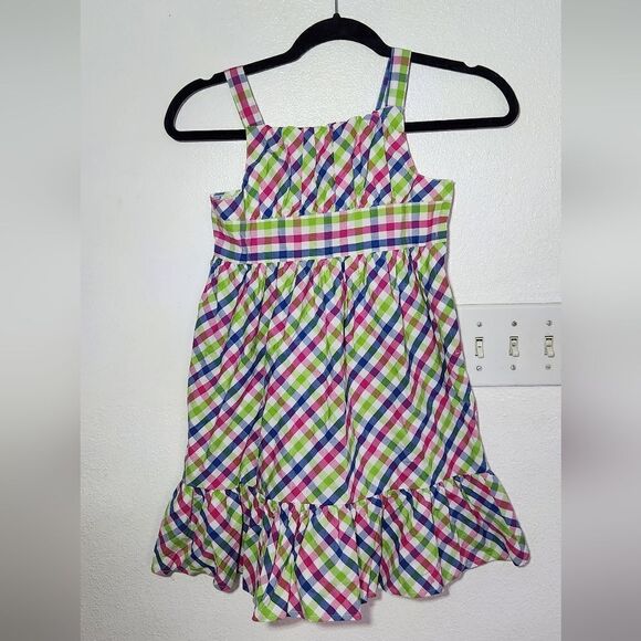 New Gymboree Girls Gingham Multicolor Dress Size 7 - Picture 1 of 7